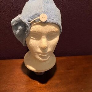 PM120625 Elegant Blue Hair Wrap with Button